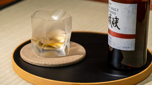 Japanese whiskey glass and whiskey