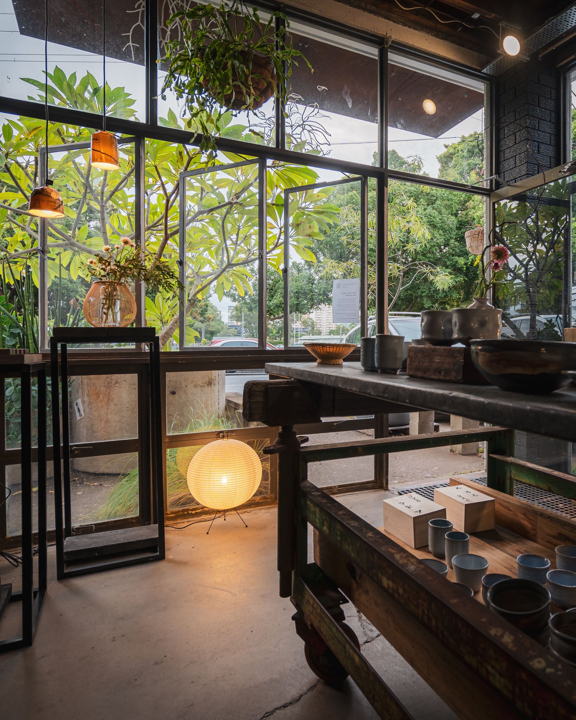 OKAERI's Brisbane pop up space at dusk