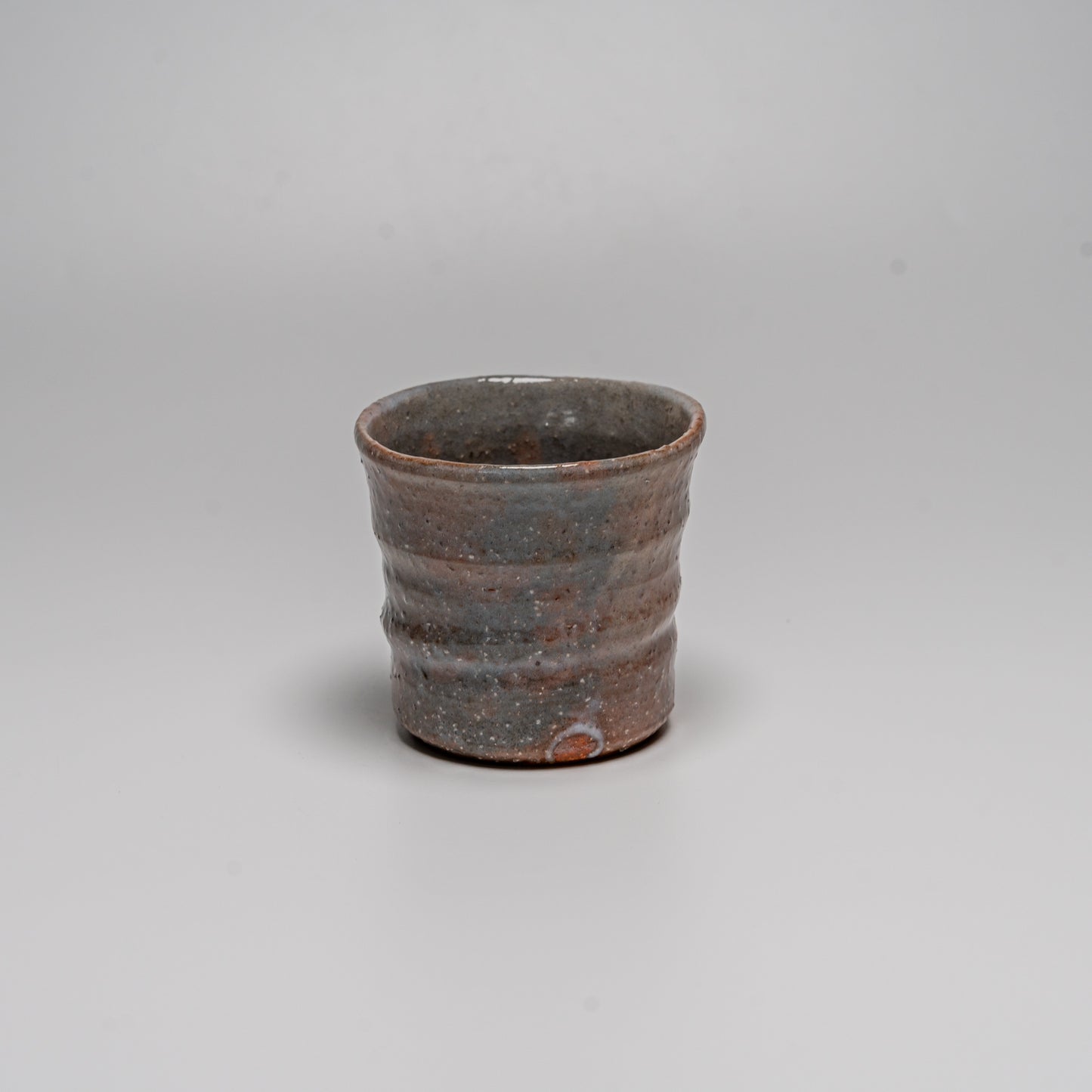 Hagi yaki cup photographed on white