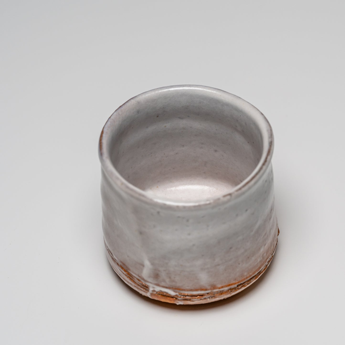 Hagi yaki cup photographed on white