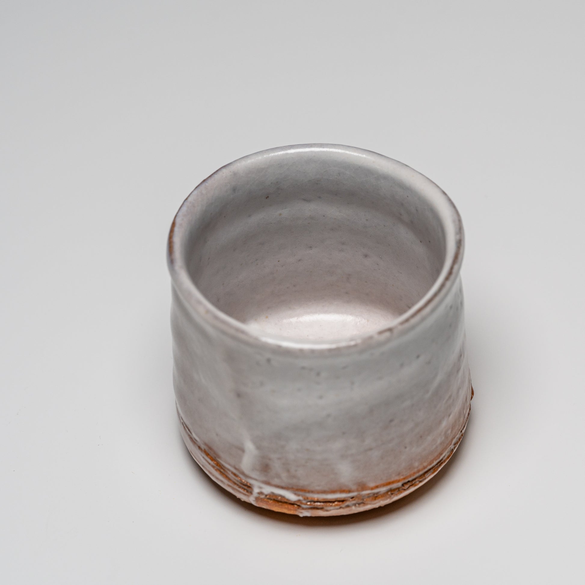 Hagi yaki cup photographed on white