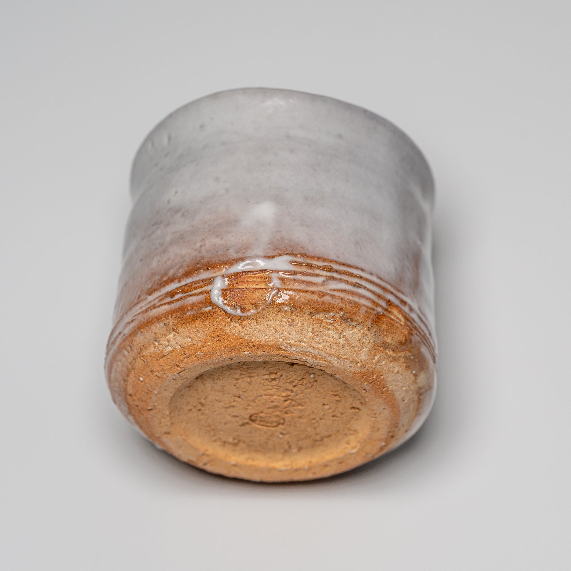 Hagi yaki cup photographed on white