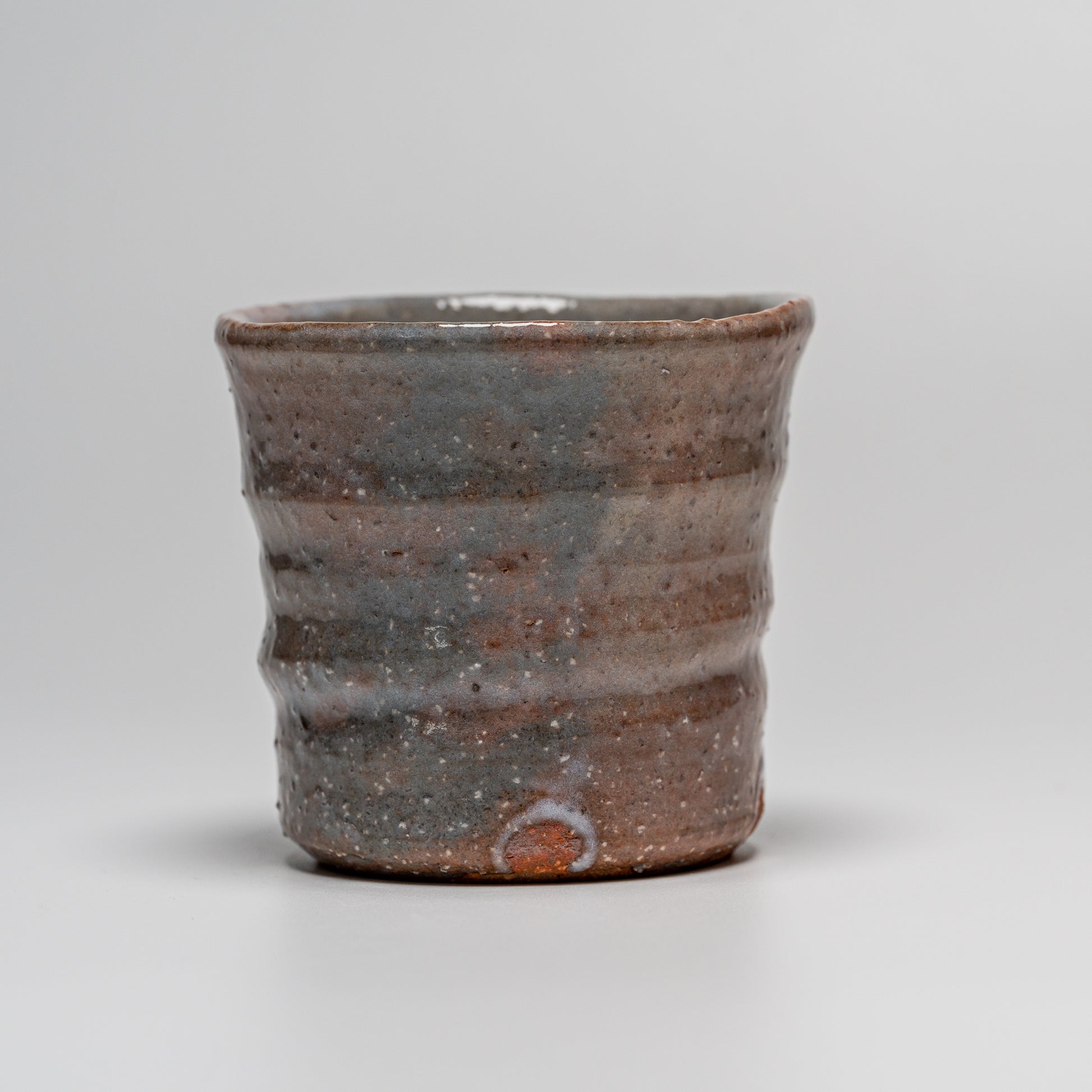 Hagi yaki cup photographed on white