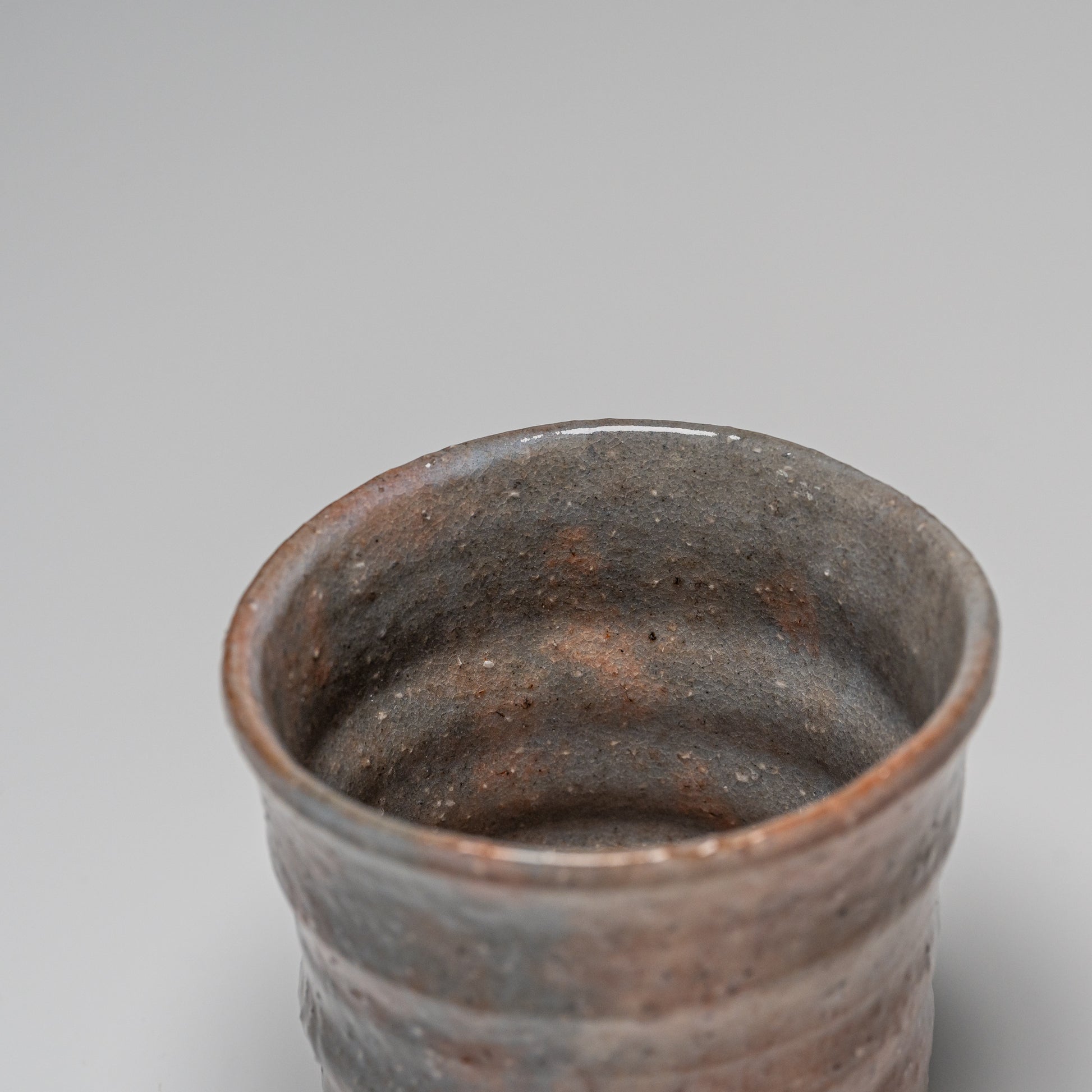 Hagi yaki cup photographed on white