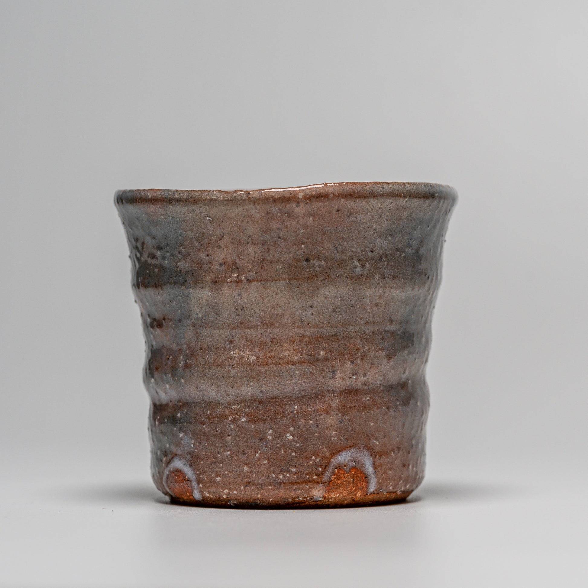 Hagi yaki cup photographed on white
