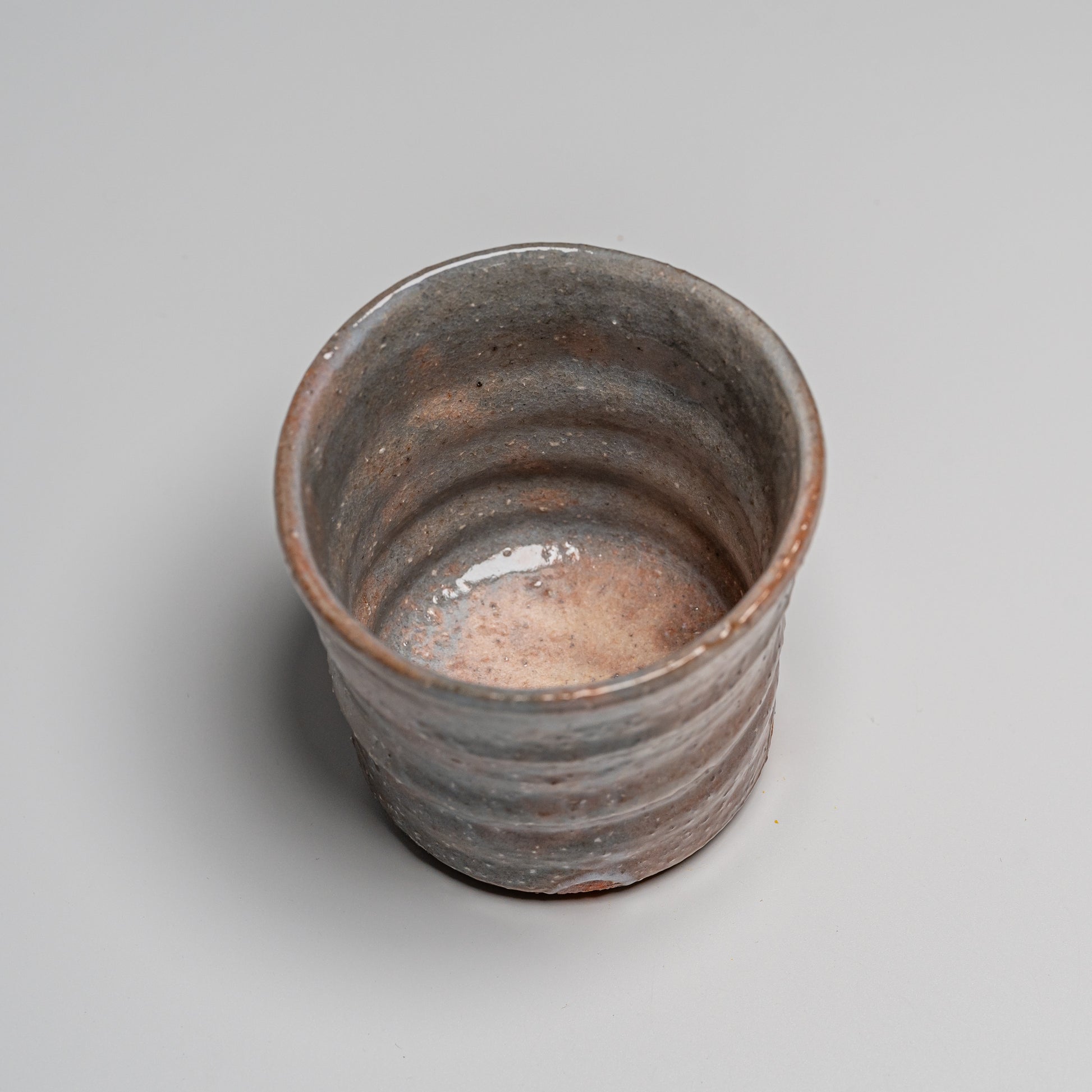 Hagi yaki cup photographed on white