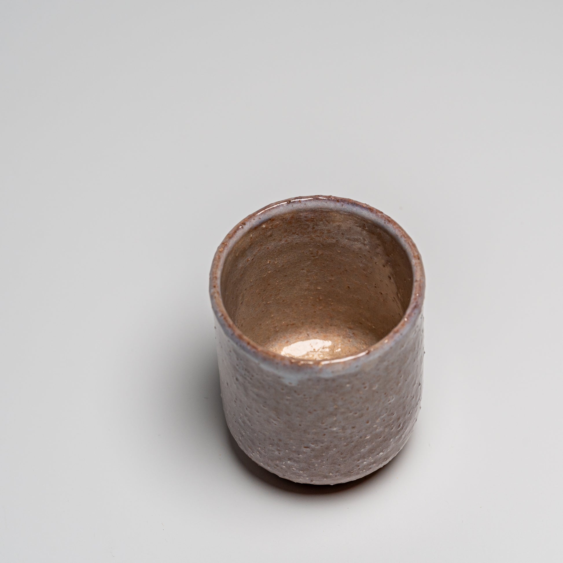 Hagi yaki cup photographed on white