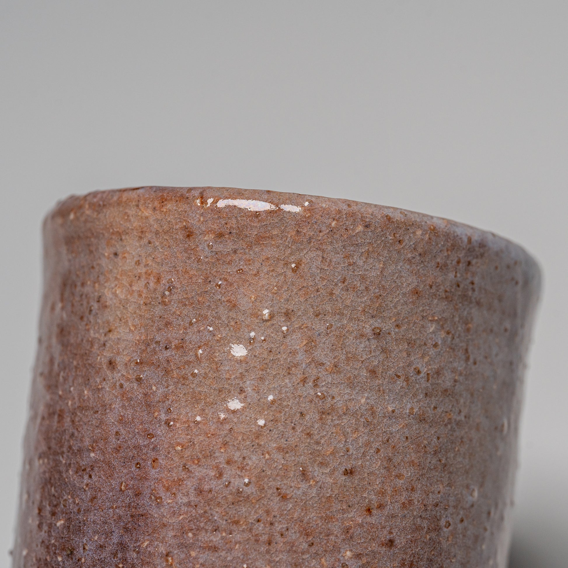 Hagi yaki cup photographed on white