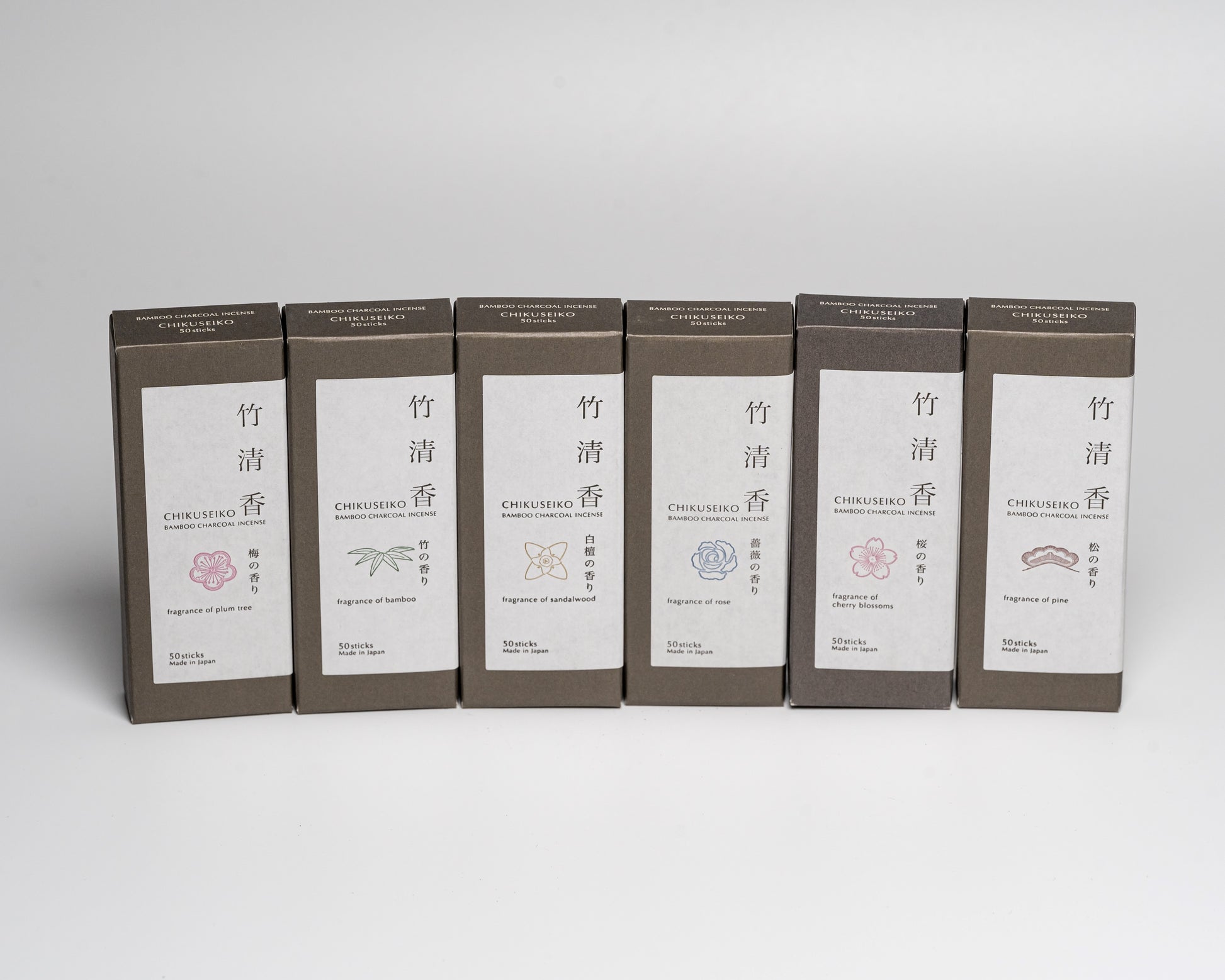 Six fragrances of Japanese bamboo incense