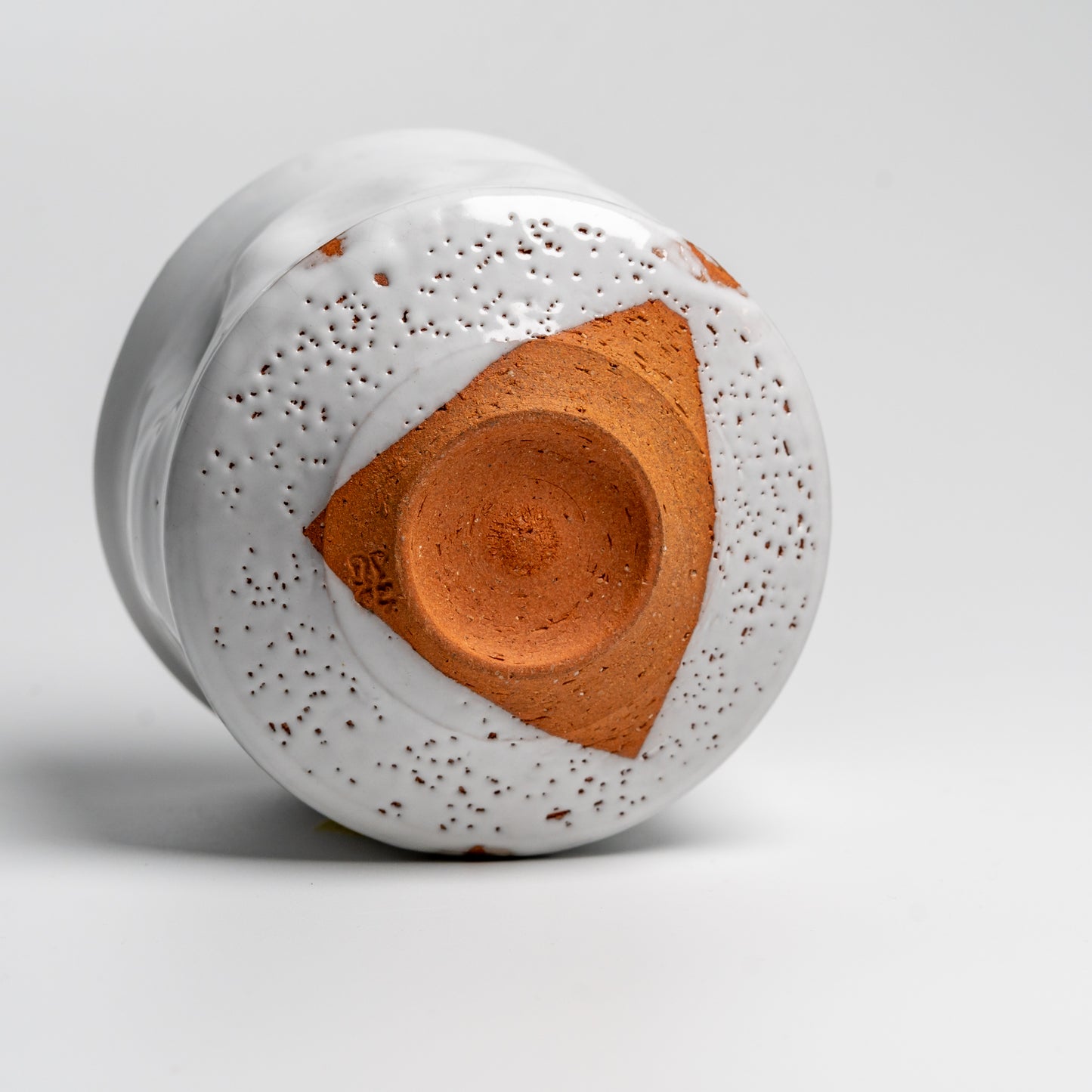 White Japanese matcha tea bowl on white