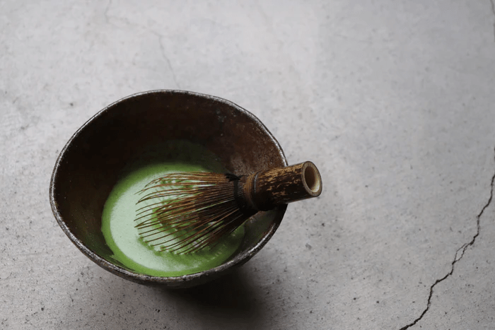 A bowl of prepared Japanese matcha