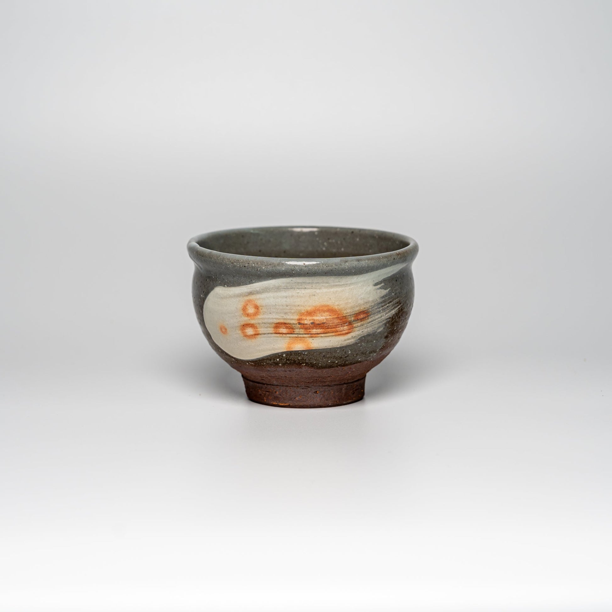 A small Hagi yaki bowl on a white background