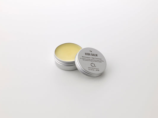 Cul de Sac hiba wood balm on a white background