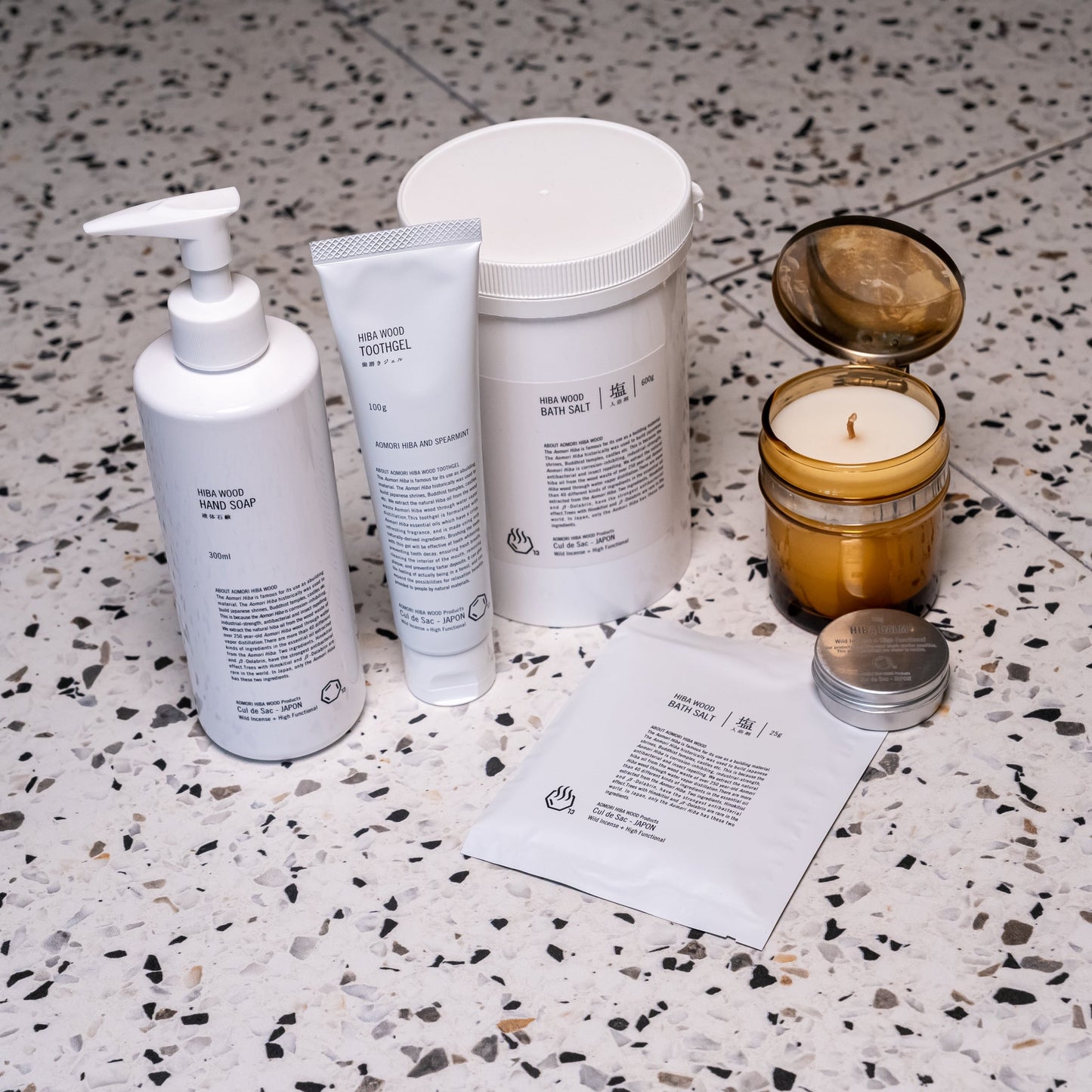 A collection of Japanese bath products by Cul de Sac