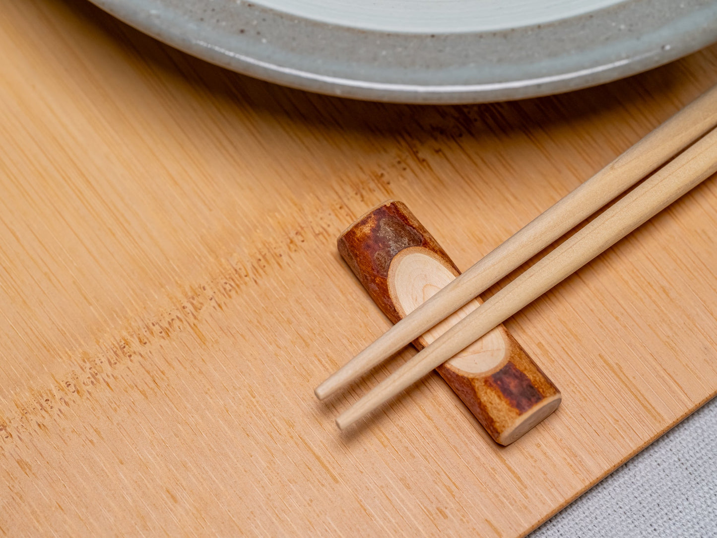Japanese hib wood chopsticks and rest