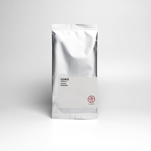 YUEGN Kyoto Goko Kabusecha Japanese Green Tea on a white background