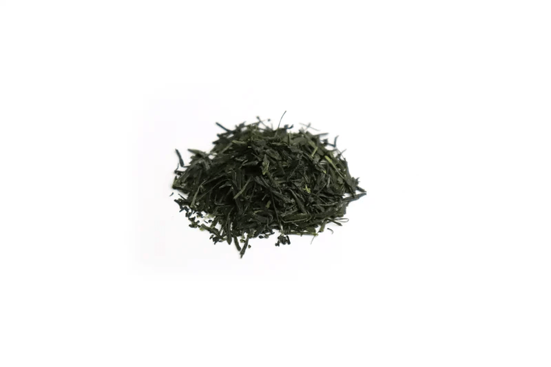 Japanese green tea on a white background
