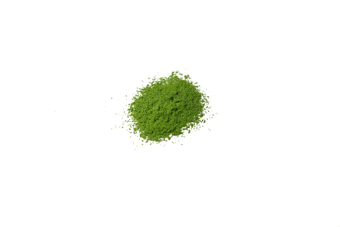 Japanese matcha powder on a white background