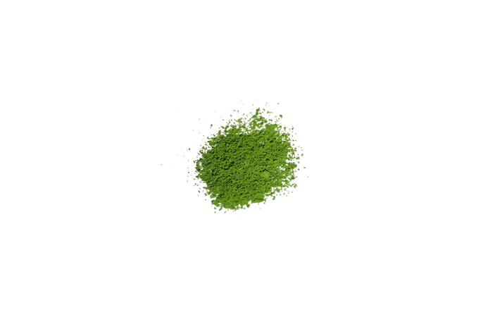 Japanese matcha powder on a white background