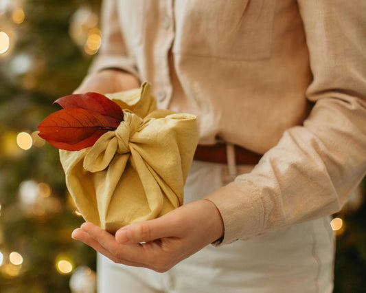 Furoshiki wrapped Japanese gift