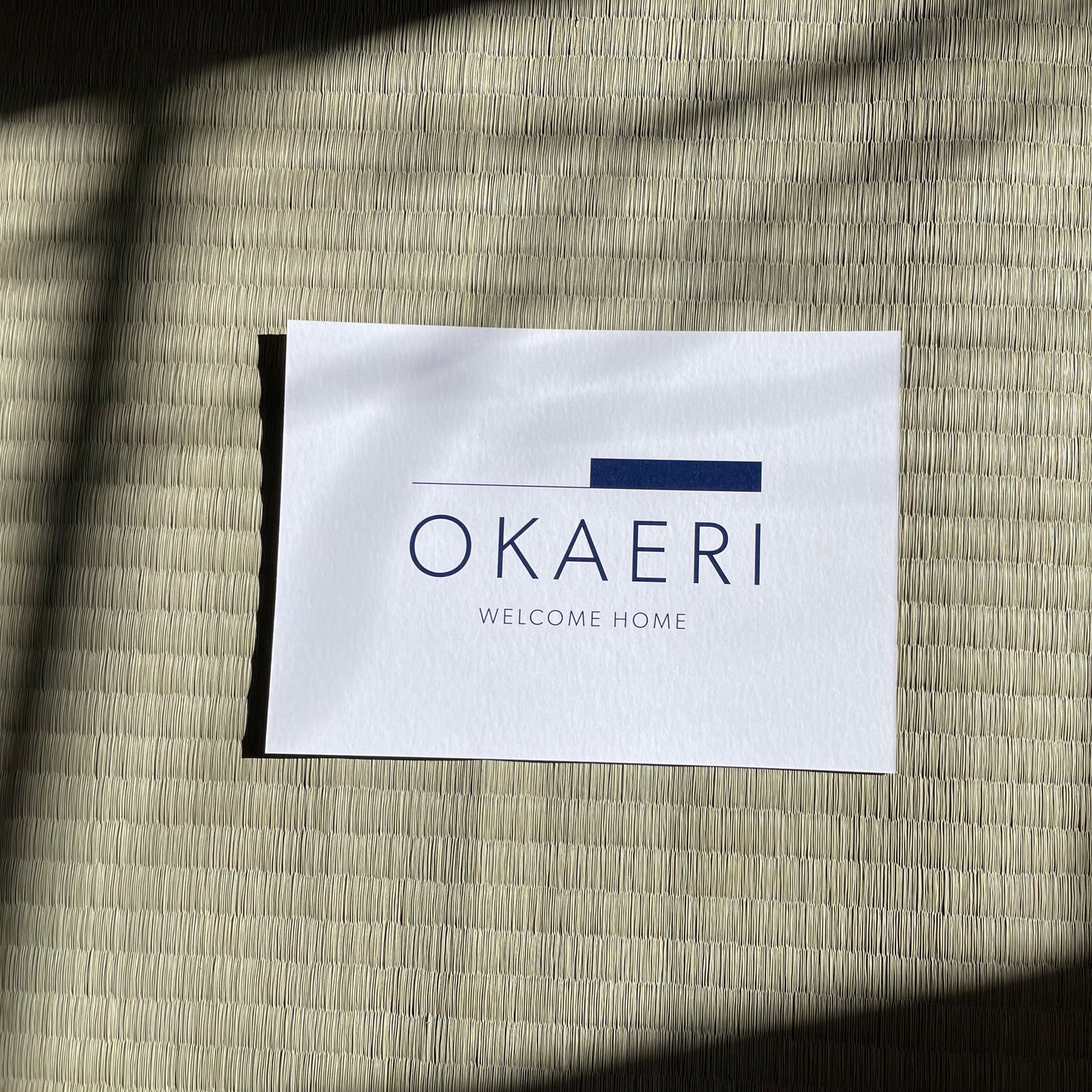 OKAERI Australia gift card on a tatami mat 