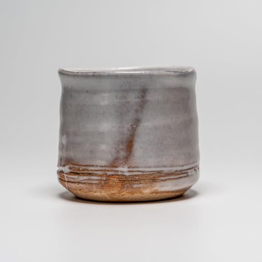 Hagi yaki cup photographed on white