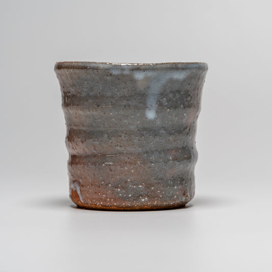 Hagi yaki cup photographed on white