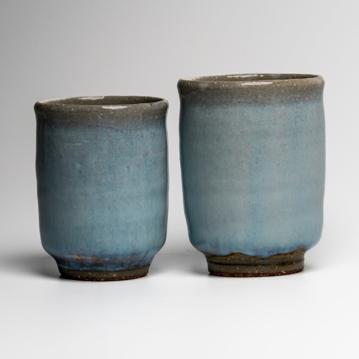 Japanese ceramic teacups on a white background