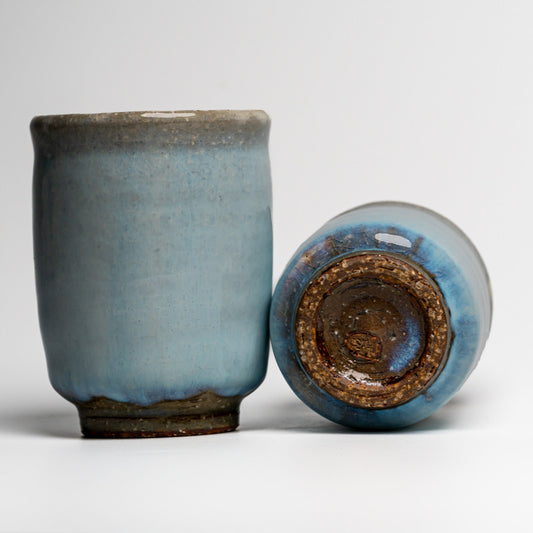 Japanese ceramic teacups on a white background