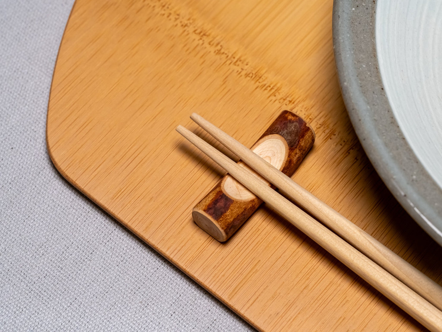 Japanese hib wood chopsticks and rest
