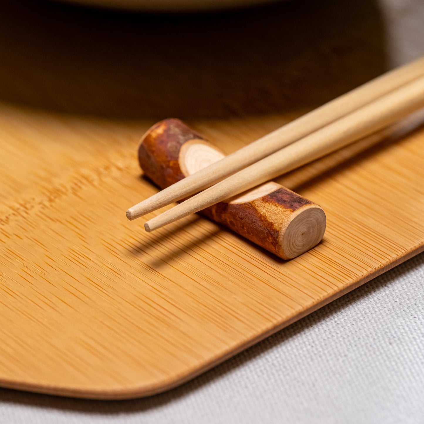 Japanese hib wood chopsticks and rest